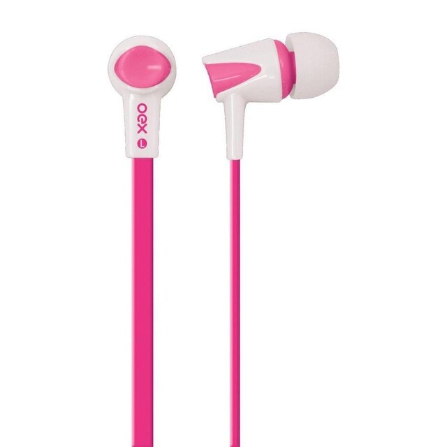 FONE DE OUVIDO INTRA AURICULAR OEX FN203 ROSA E BRANCO